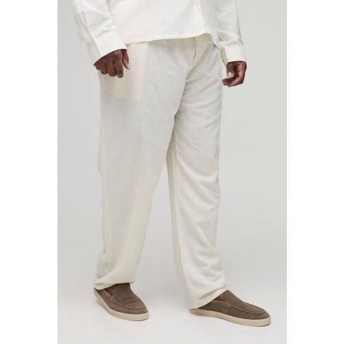 Grande taille - Pantalon droit synthétique à taille élastiquée - 2XL - Boohooman - Modalova