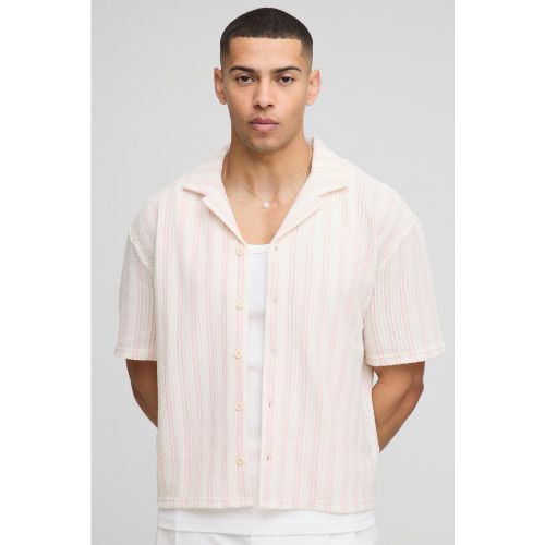Chemise oversize rayée en jersey - S - Boohooman - Modalova