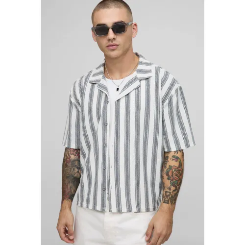Chemise oversize rayée en jersey - S - Boohooman - Modalova