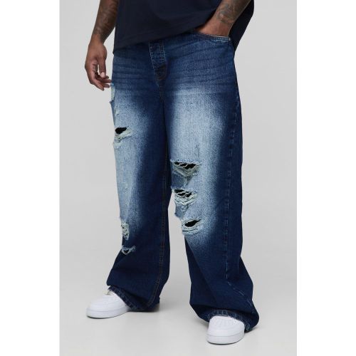 Grande taille - Jean large délavé - 38 - Boohooman - Modalova