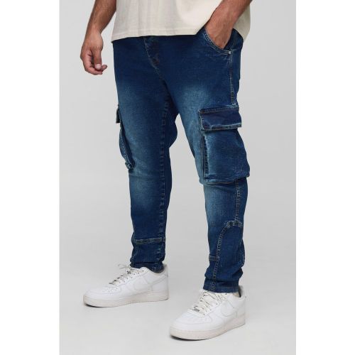 Grande taille - Jean cargo délavé à coutures apparentes homme - 42 - Boohooman - Modalova