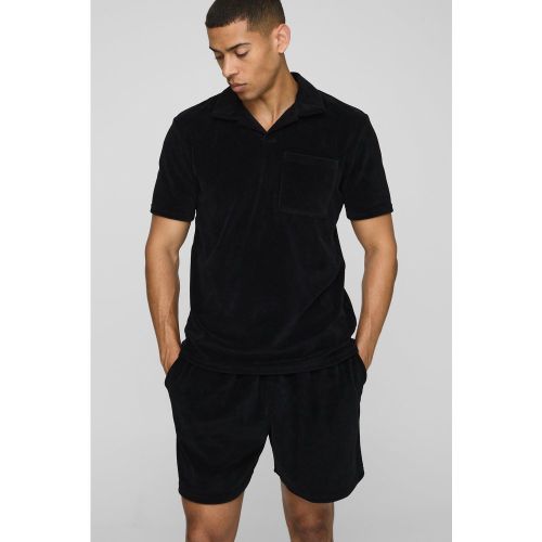 Ensemble en velours à manches courtes avec polo - S - Boohooman - Modalova