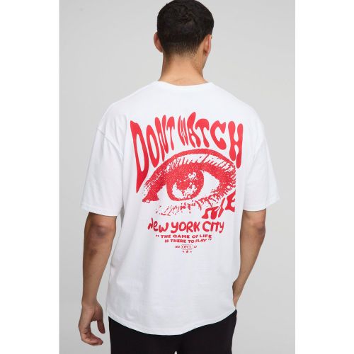 T-shirt oversize à slogan Don't Watch - S - Boohooman - Modalova