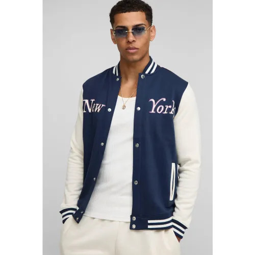 Veste universitaire en jersey - S - Boohooman - Modalova