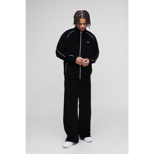 Survêtement large en velours à broderie - MAN - S - Boohooman - Modalova