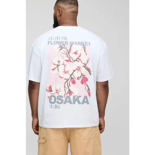 Grande taille - T-shirt oversize à imprimé Osaka - 2XL - Boohooman - Modalova