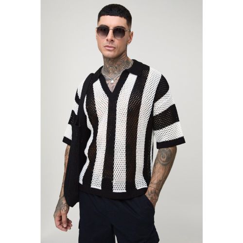 Tall - Polo oversize rayé - 2XL - Boohooman - Modalova