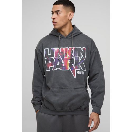 Sweat à capuche oversize délavé à imprimé Linkin Park homme - S - Boohooman - Modalova