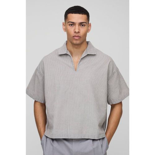Polo oversize délavé en velours côtelé - S - Boohooman - Modalova