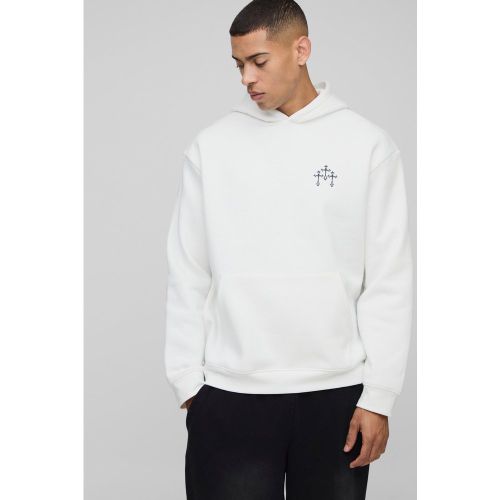 Sweat à capuche oversize à imprimé croisé homme - S - Boohooman - Modalova