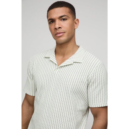 Polo cintré à rayures et motif jacquard - S - Boohooman - Modalova