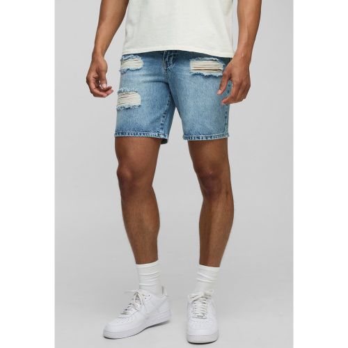 Short slim déchiré en jean délavé - 28 - Boohooman - Modalova