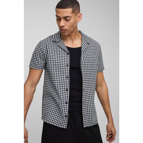 Chemise à manches courtes et motif pied-de-poule - S - Boohooman - Modalova