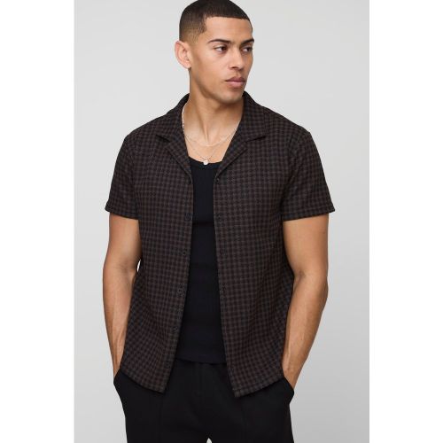 Chemise à manches courtes et motif pied-de-poule - S - Boohooman - Modalova