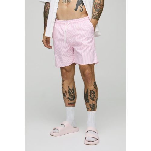 Short de bain mi-long à rayures - S - Boohooman - Modalova