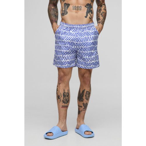 Short de bain mi-long à motif homme - S - Boohooman - Modalova