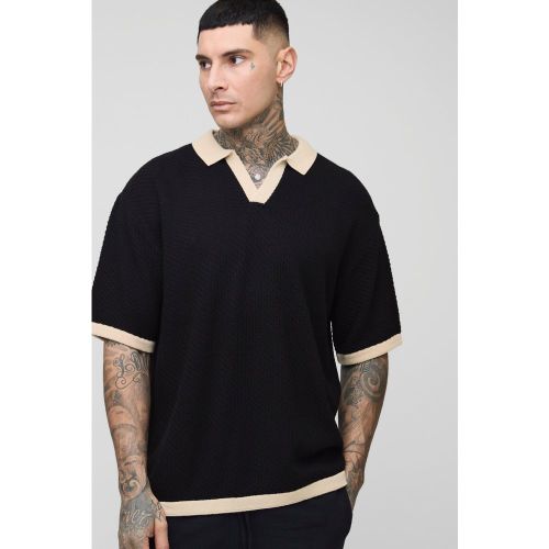 Tall - Polo de rugby oversize en maille contrastante - 2XL - Boohooman - Modalova