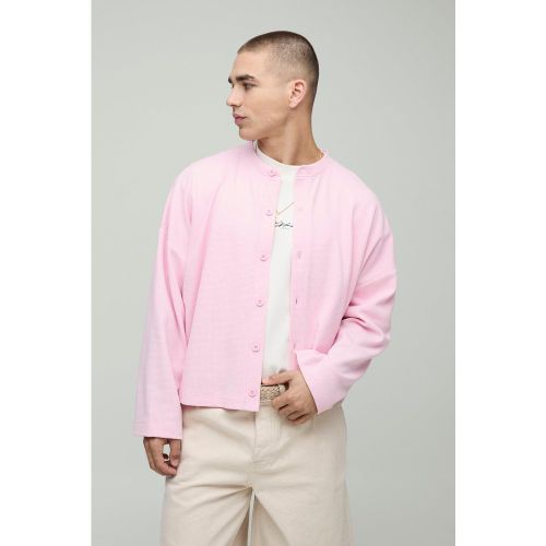 Cardigan oversize court en tissu gaufré - S - Boohooman - Modalova