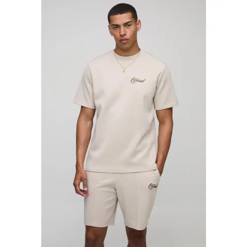 Ensemble droit avec t-shirt et short - Official - S - Boohooman - Modalova