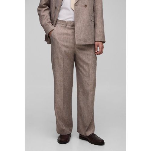 Wide Fit Tailored Suit Trousers - S - Boohooman - Modalova