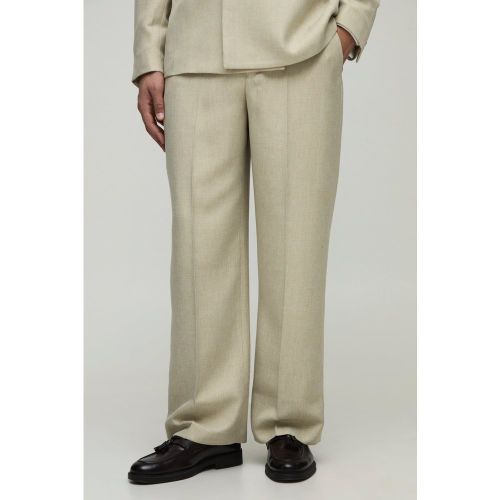 Wide Fit Tailored Suit Trousers - S - Boohooman - Modalova
