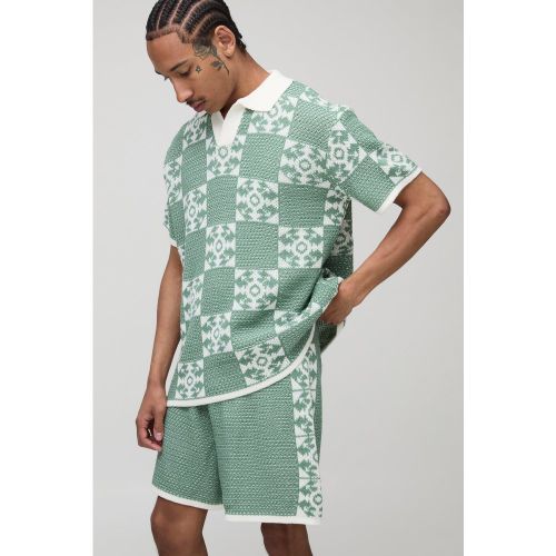 Ensemble en maille avec polo et short - S - Boohooman - Modalova