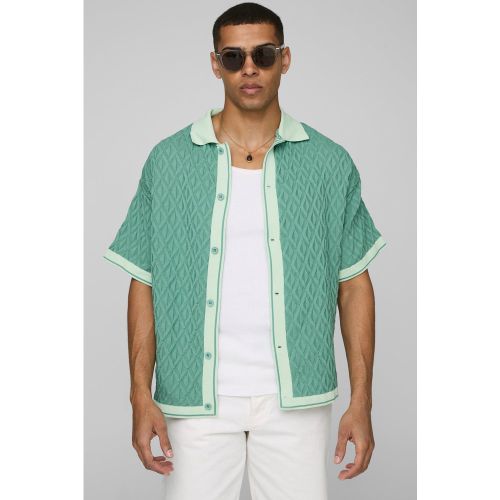Chemise large en maille texturée - S - Boohooman - Modalova