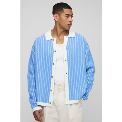 Chemise oversize rayée à manches longues - S - Boohooman - Modalova