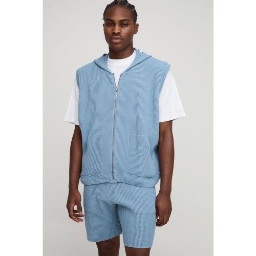Ensemble côtelé avec sweat à capuche oversize et short - S - Boohooman - Modalova