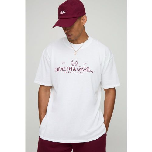 T-shirt oversize à imprimé Santé et Bien-être - S - Boohooman - Modalova