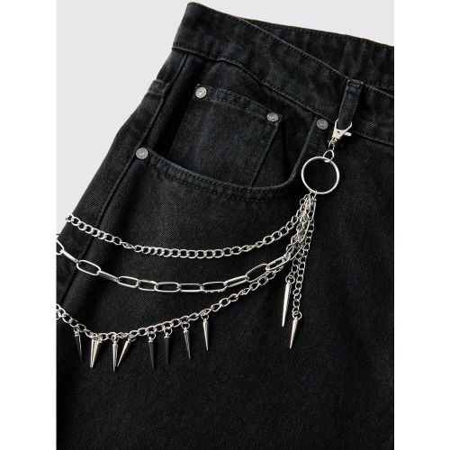 Chaîne en jean à revers crantés - ONE SIZE - Boohooman - Modalova