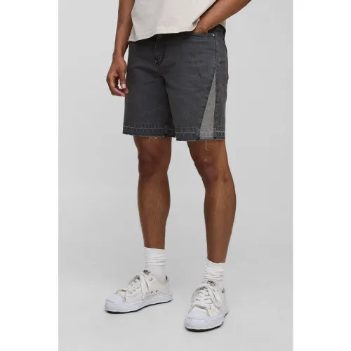 Short droit délavé en jean - 28 - Boohooman - Modalova