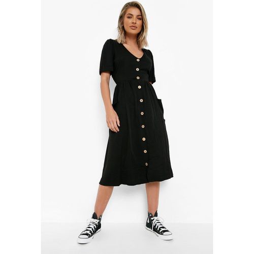 Robe Mi-Longue Boutonnée À Poches - 36 - boohoo - Modalova