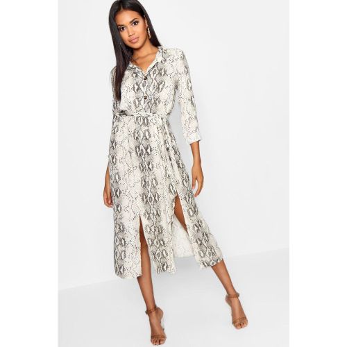 Robe Mi-Longue À Ceinture Et Imprimé Serpent - 36 - boohoo - Modalova