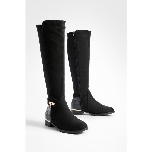 Bottes À Empiècement Croco - 36 - boohoo - Modalova