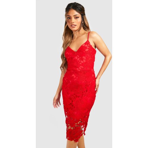 Robe Mi-Longue En Dentelle À Bretelles - 38 - boohoo - Modalova