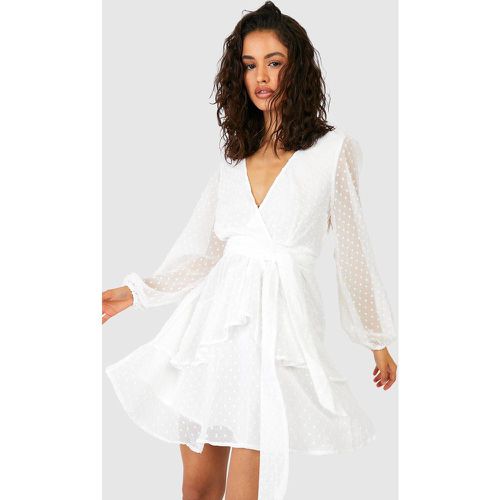 Robe Courte À Ourlet Volanté - 38 - boohoo - Modalova