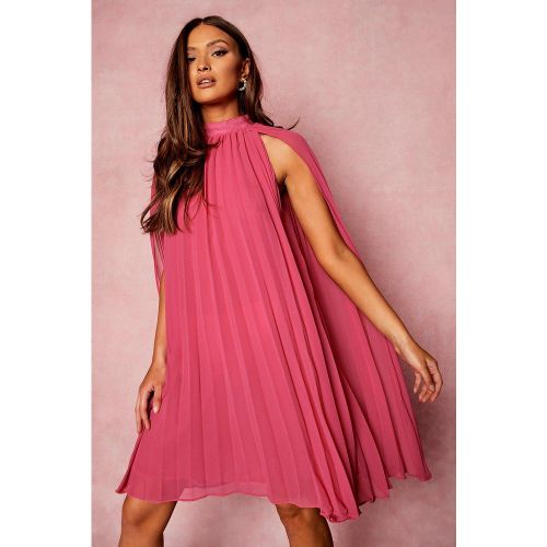 Robe Trapèze Plissée Style Cape - 46 - boohoo - Modalova