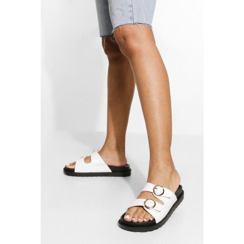 Claquettes Croco À Double Boucle - 36 - boohoo - Modalova