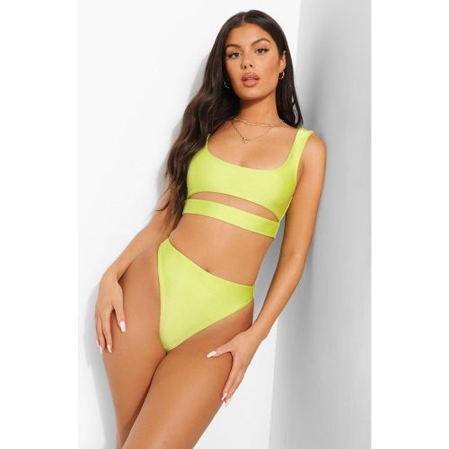 Bas De Maillot De Bain Échancré Taille Haute - Tropicana - 42 - boohoo - Modalova