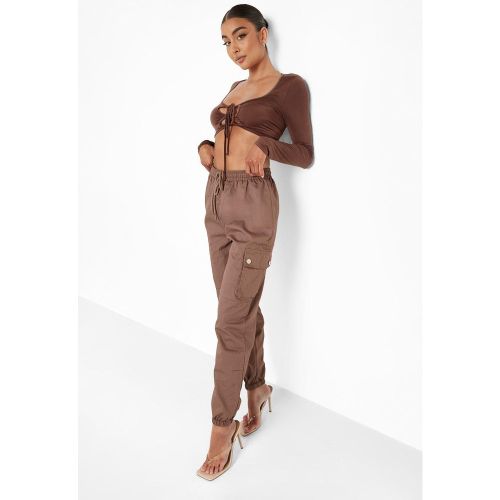 Pantalon Cargo Taille Haute - 34 - boohoo - Modalova