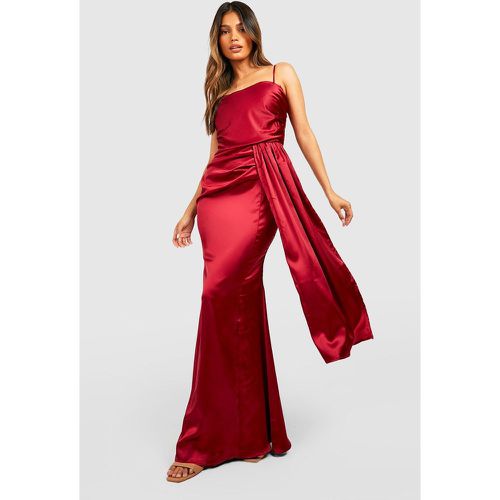 Robe Drapée Satinée À Col Bénitier - 38 - boohoo - Modalova