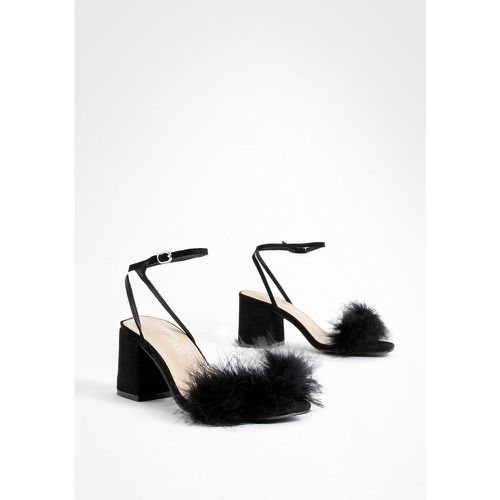 Chaussures À Talon Avec Plumes Et Bride À La Cheville - 38 - boohoo - Modalova