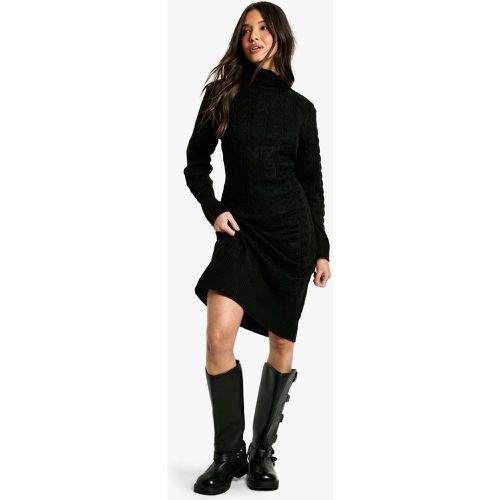 Robe Pull En Maille Torsadée À Col Roulé - L - boohoo - Modalova