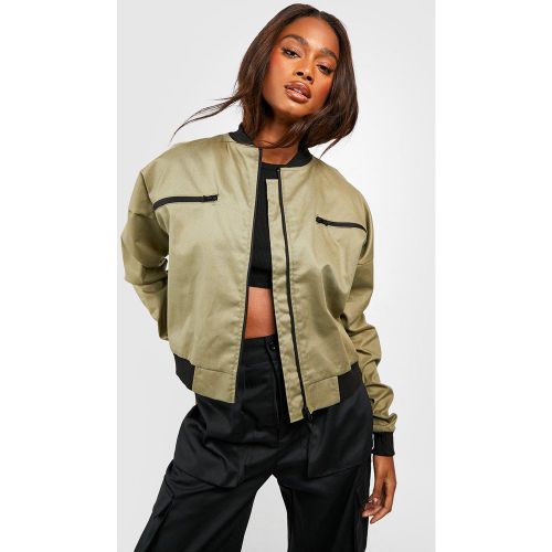 Bomber Zippé Effet Tissé - 36 - boohoo - Modalova