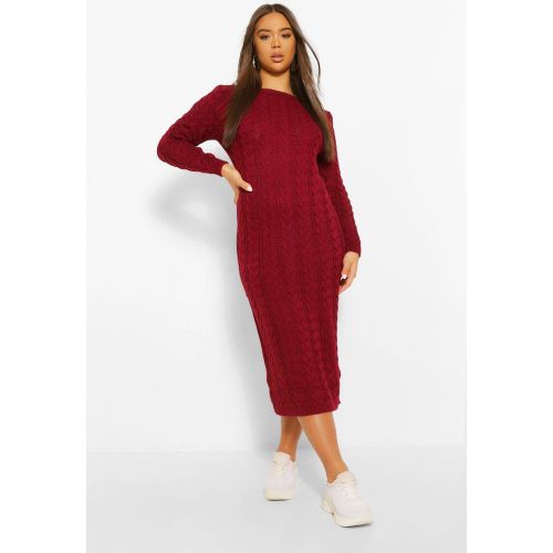 Robe Pull Mi-Longue En Maille Torsadée - S - boohoo - Modalova