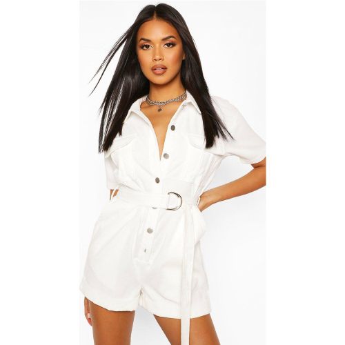 Combishort En Velours Côtelé Style Utilitaire - 38 - boohoo - Modalova