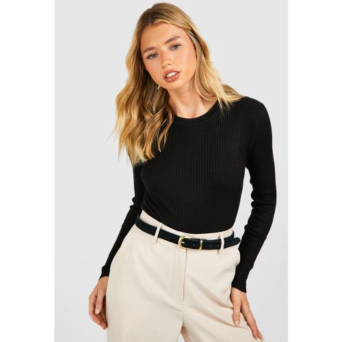 Body Côtelé À Col Nageur - L - boohoo - Modalova