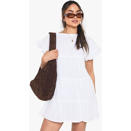 Combishort Volanté En Broderie Anglaise - 36 - boohoo - Modalova
