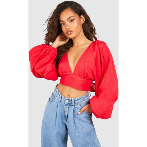 Crop Top À Manches Ballon - 34 - boohoo - Modalova